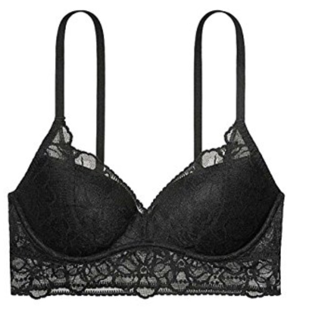 Victoria’s Secret Pink: Black Lace Push Up Bra
